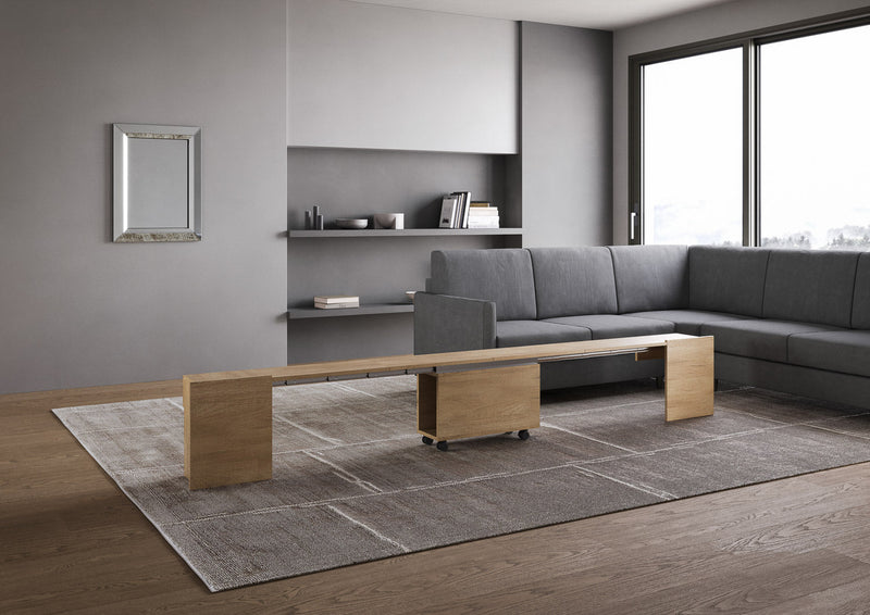 Panca Allungabile Inferiore 72-300x26x45 cm Evolve Quercia Natura  