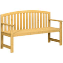 Panchina da Giardino 2 Posti con Seduta e Schienale a Doghe 143x51x85 cm in Legno di Abete 