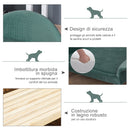 Divano per Cani e Gatti Imbottito 73x58x37 cm in Velluto Verde Chiaro