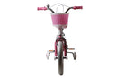 Bicicletta per Bambine Unicorn 14 Pollici con Stabilizzatori Bauletto e Cestino Rosa Rosa  