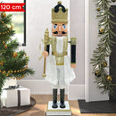 Soldato Schiaccianoci Natalizio H120 cm con Luci Suoni e Movimento Nero e Oro