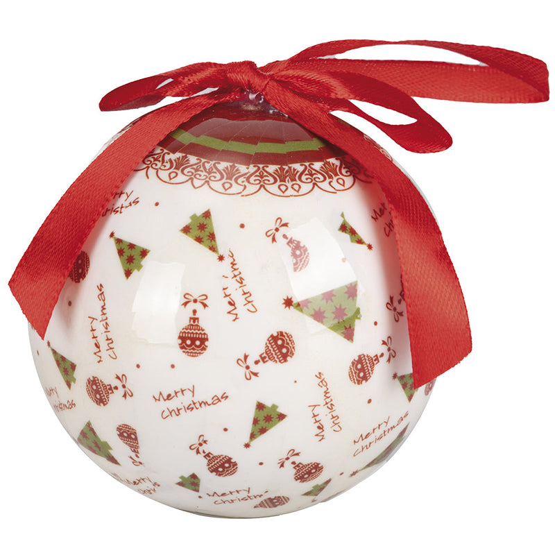 Set 14 Palle di Natale Ø7,5 cm in Polyfoam con Box Bianco