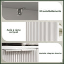 Mobile Sotto Lavabo Bagno 60x33x63 cm Ante Design Canettato in MDF Bianco