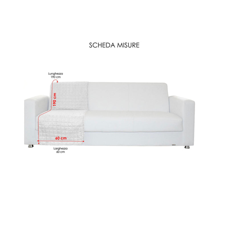 Copridivano a Fascia 1 Posto 60x190 cm in Microfibra Doubleface Blu Scuro/Grigio Chiaro