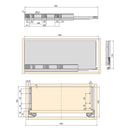 Kit Cassetto per Cucina o Bagno Vertex H178 mm con Pannelli Inclusi Larghezza 450 Bianco Emuca