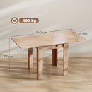 Tavolo da Pranzo Pieghevole per 4 Persone 140x70x77 cm in Truciolato Rovere      