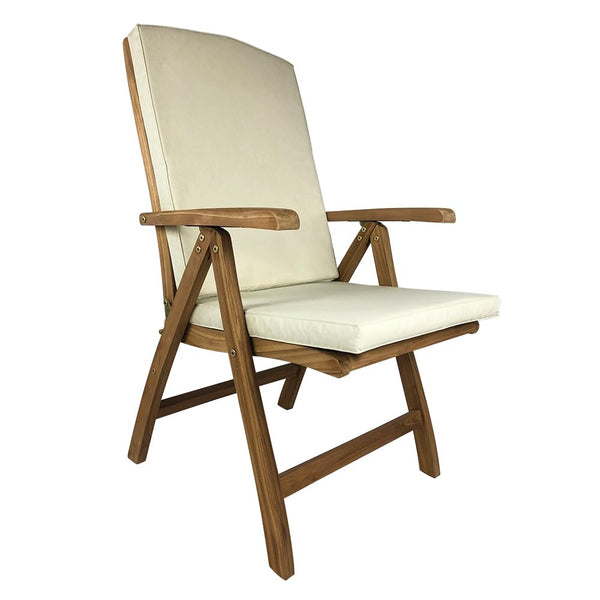 sconto Cuscino per Sedia Pieghevole Bali Seduta e Schienale Sfoderabile Spesso 3 cm Crema