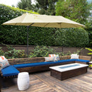 Ombrellone da Giardino Doppio 440x270x250 cm in Acciaio e Poliestere Crema