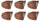 Lot de 6 sets de table double face 47x30x0,7 cm en plastique VdE Tivoli 1996 Banane Bronze/Gris