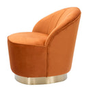 Poltrona Sopy Ruggine 67x71x70 cm Legno Ferro Spugna e Velluto Ruggine e Oro