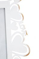 Cornice Heart 25x14,5x27,7 cm in Ferro e Vetro Bianco e Oro