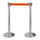 2 Tringles à Rideaux 3 mètres en Inox Brossé Ø36x101 cm Ruban Orange