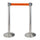 2 Tringles à Rideaux 3 mètres en Inox Brossé Ø36x101 cm Ruban Orange
