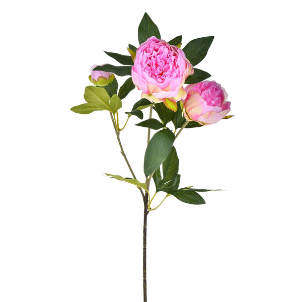 sconto Lot de 3 pivoines artificielles à 3 fleurs hauteur 74 cm