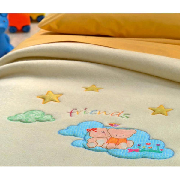 Couverture en laine mélangée pour lit bébé 150x110cm 400gr Cober Stellina Baby Cream acquista