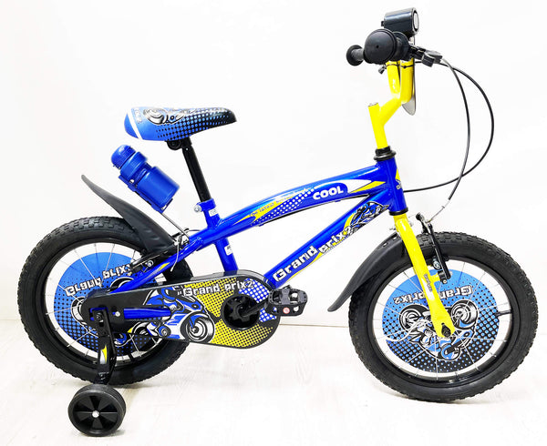 sconto Vélo pour enfant 14" 2 freins avec bouteille d'eau et bouclier avant bleu