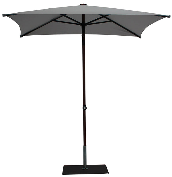 Ombrellone da Giardino 2x2 m Palo Ø38 mm in Alluminio Effetto Legno Tessuto Olefin Trend Wood Grigio prezzo