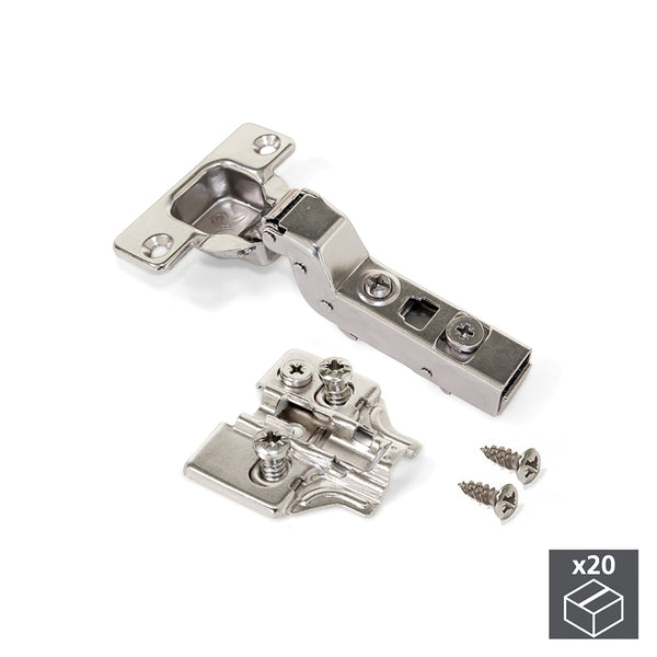 Emuca Coupelle Charnière 35mm Col Haut 100º avec Euro Base 20 Pièces online