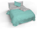 Copripiumino con Sacco e Federe Doubleface Verde Acqua\/Grigio Chiaro