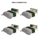 Set Lenzuola Matrimoniale Sopra Sotto e Federe Double Face Verde Oliva/Tortora