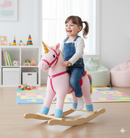 Cavallo a Dondolo Unicorno H80 cm in Peluche Kids Joy Rosa