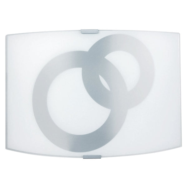 Applique 1xE27 Cadre Argenté Plaque Verre Blanc Stefania E-Energy Circles online