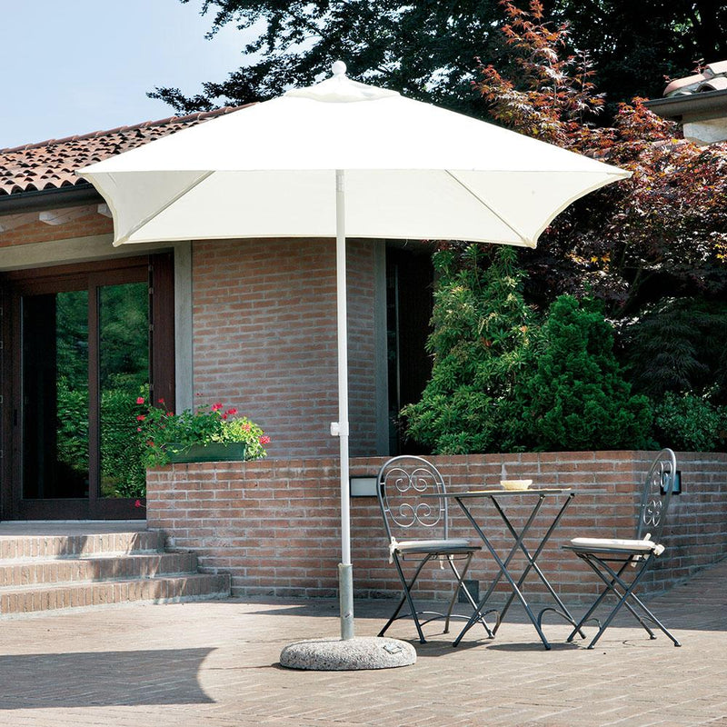 Ombrellone da Giardino 2,2x2,2 m Palo Ø38 mm in Alluminio Vorghini Joint Bianco e Ecrù