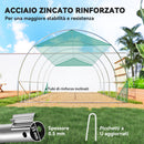 Serra a Tunnel 4x3 m con Rete Ombreggiante Extra Finestre e Ingresso a Zip in PE e Acciaio Verde      