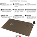 Piatto Doccia in Pietra  Pedrinelli Ardesia Stone Side Tortora Varie Misure