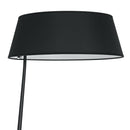 Piantana Nera Metallo Base Anello Paralume Tessuto Lampada da Terra Moderna E27
