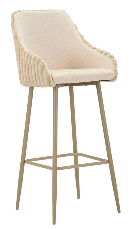 Sgabello Bar Alaska A Crema Set 2 Pz 52x46x111 cm in Compensato e Spugna e Ferro e Poliestere Crema acquista