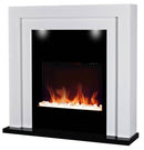Camino Elettrico da Pavimento Effetto Fiamma 2000W CheminArte Hampton Bianco e Nero