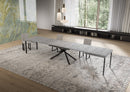  Tavolo Allungabile 160-420x90x74 cm Niket Cemento Gambe Antracite