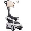 Macchina Cavalcabile per Bambini 1-3 Anni Mercedes-Benz 83x40x90 cm con Barriera e Volante in PP Bianco      