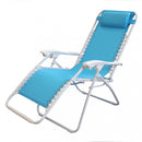 Sedia Sdraio Zero Gravity Reclinabile Pieghevole 88x65x110 h cm in Acciaio e Textilene Azzurro