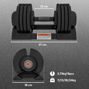 Kit Pesi Regolabili 7-13-18-24 kg con Porta Manubri e Impugnatura Antiscivolo Nero      