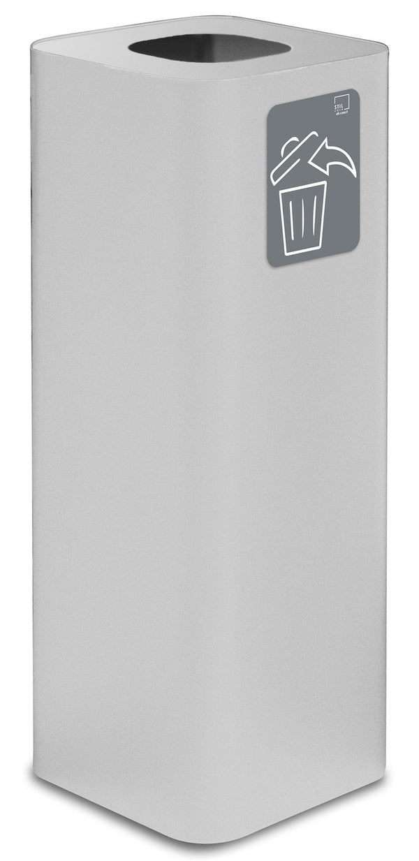 Poubelle de collecte 30x30xh80 cm en acier peint avec pictogramme magnétique blanc sconto