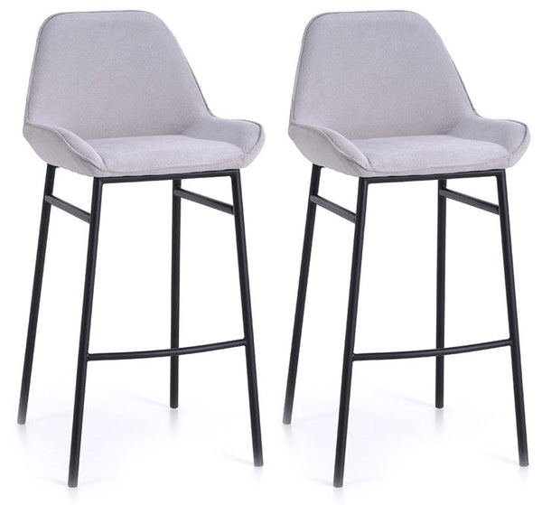 Lot de 2 Tabourets 49,5x41x105 cm en Simili Cuir Gris Clair sconto