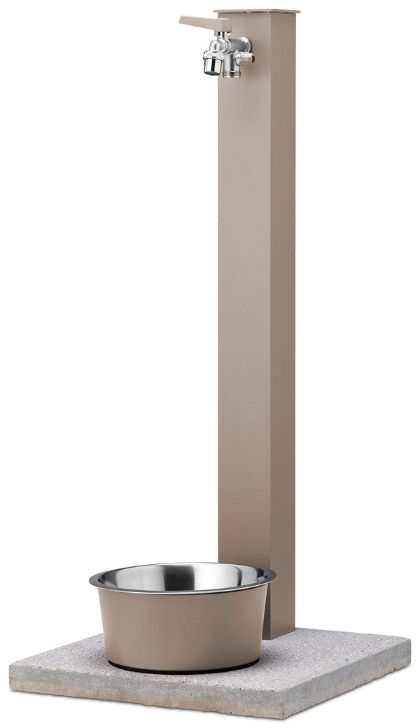 acquista Fontana a Colonna Rubinetto Doppio in Ottone con Base e Vaschetta Abbeveratoio Belfer 42/REX-R Tortora