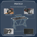 Scrivania da Gaming 106x60x93,5 cm con Ripiano in MDF e Metallo Nero