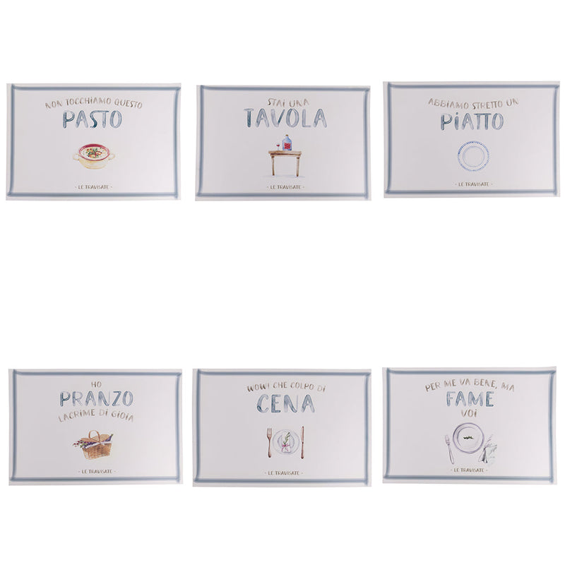 Set 6 Tovagliette 45x30 cm in Eva VdE Tivoli 1996 Le Travisate Bianco