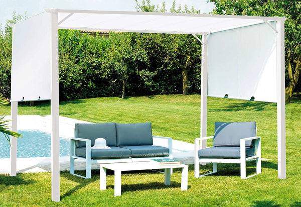 sconto Pergola de jardin en fer 3,5X2,5m Chaînes Vorghini Blanc