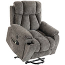 Poltrona Elettrica Alzapersona Reclinabile 155° 98x99x104 cm con Massaggio 8 Punti e Riscaldamento in Ciniglia Grigio Chiaro      