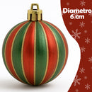 Box 24 Palline di Natale per Albero Sfere Natalizie Addobbo Rosso e Verde da 6 cm