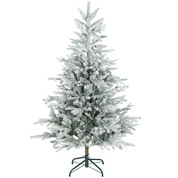 Albero di Natale Innevato Alto 150 cm con 828 Rami e Base in Metallo Verde prezzo
