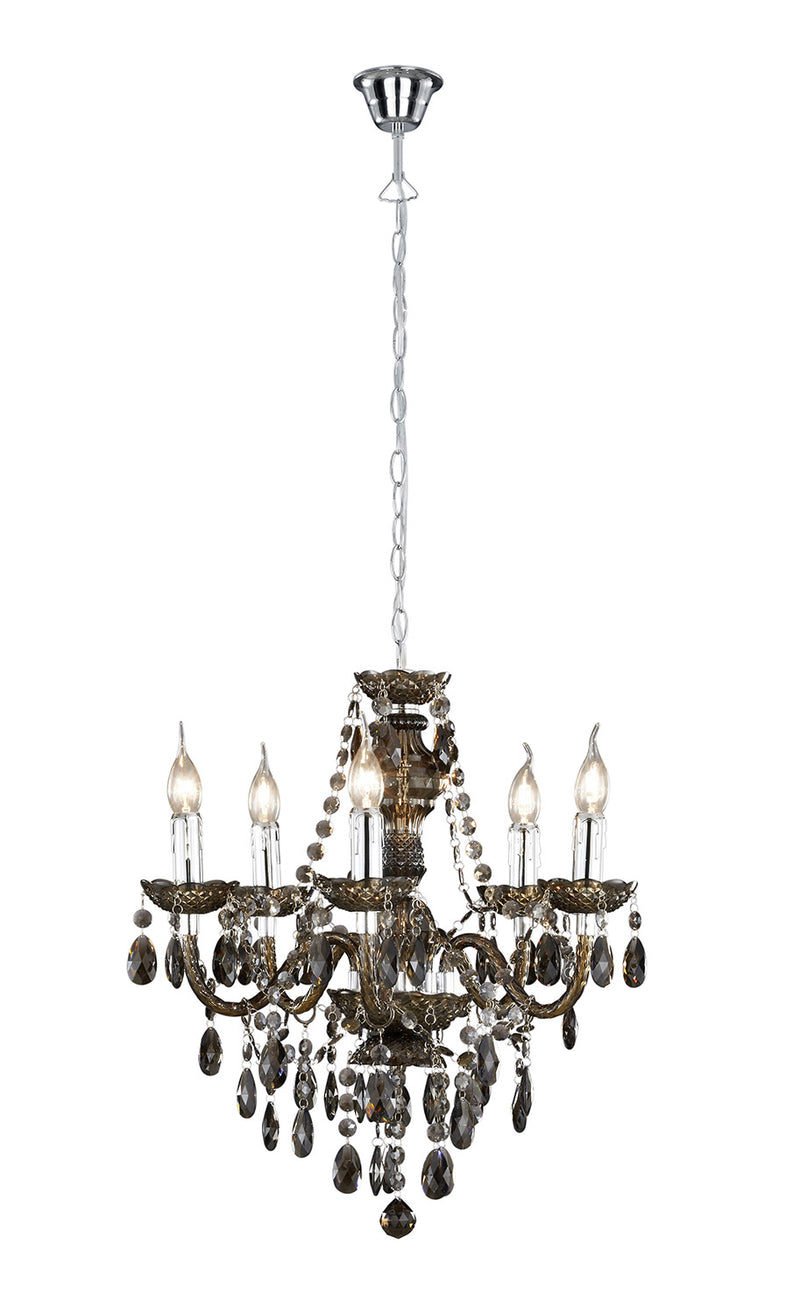 Lampadario Sospeso da Interno Attacco E14 in Metallo Cromo