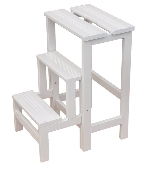 online Tabouret échelle 60x40x46 cm en bois blanc