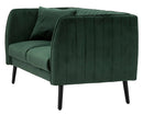 Divano Coalition 136x75x77 cm Legno Spugna e Poliestere Verde e Nero