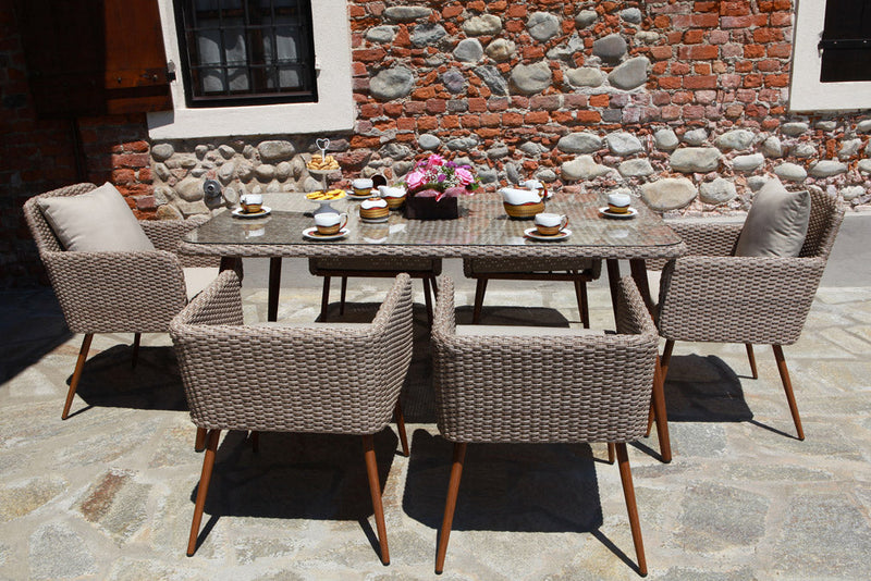 Poltrona da Giardino in Polyrattan Naturale Tirreno