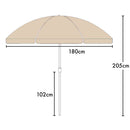 Ombrellone da Giardino Ø180 cm in alluminio telo in poliestere Beige
